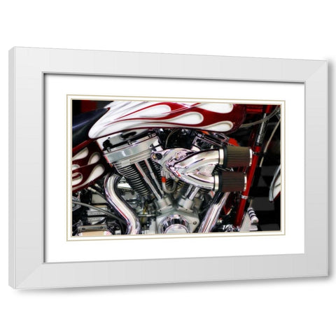 Twin Power II White Modern Wood Framed Art Print with Double Matting by Hausenflock, Alan