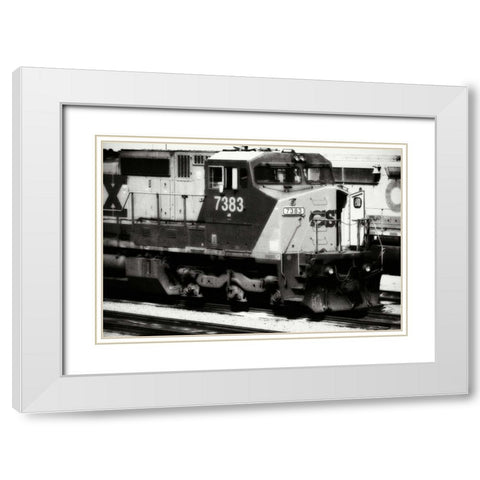 Engine 7383 White Modern Wood Framed Art Print with Double Matting by Hausenflock, Alan