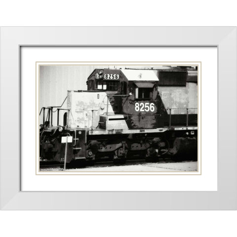 Engine 8256 White Modern Wood Framed Art Print with Double Matting by Hausenflock, Alan