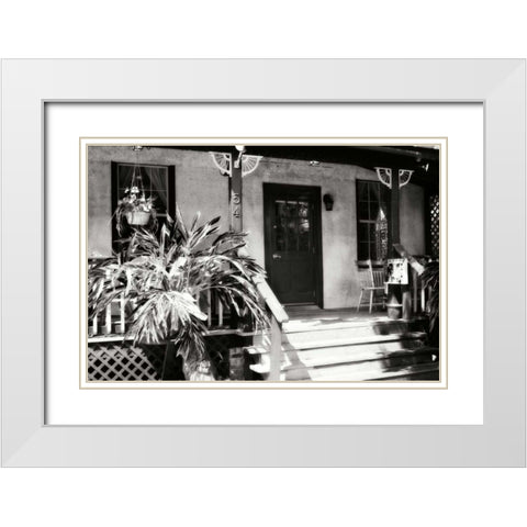 Old Town Cafe II White Modern Wood Framed Art Print with Double Matting by Hausenflock, Alan