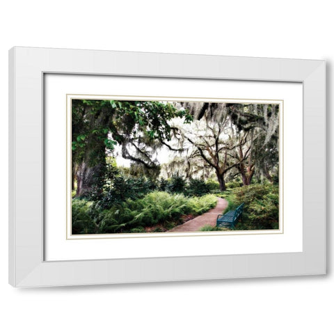 Sultry Garden II White Modern Wood Framed Art Print with Double Matting by Hausenflock, Alan