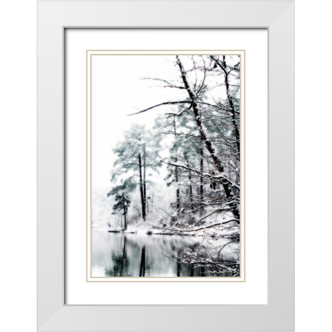 Shelly Lake in Winter I White Modern Wood Framed Art Print with Double Matting by Hausenflock, Alan