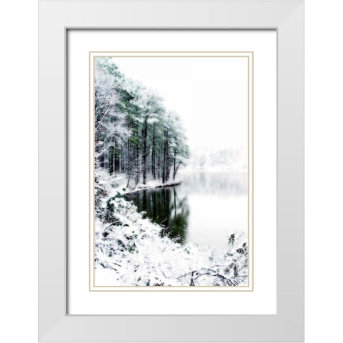 Shelly Lake in Winter II White Modern Wood Framed Art Print with Double Matting by Hausenflock, Alan