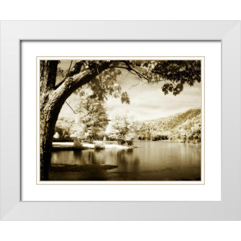 Mountain Lake II White Modern Wood Framed Art Print with Double Matting by Hausenflock, Alan