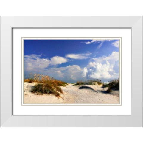 Summer Dunes II White Modern Wood Framed Art Print with Double Matting by Hausenflock, Alan