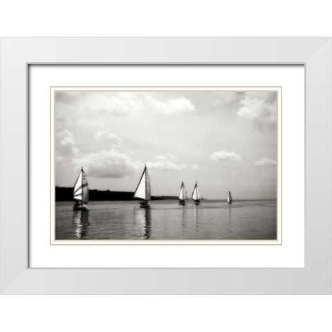 On the Potomac I White Modern Wood Framed Art Print with Double Matting by Hausenflock, Alan