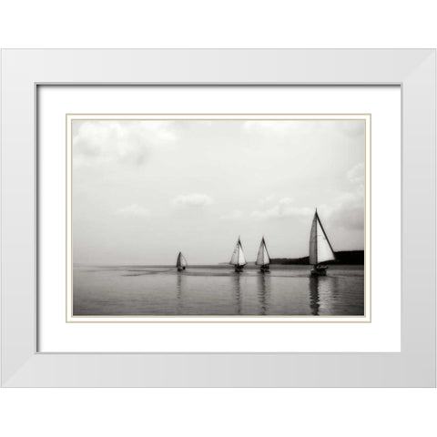 On the Potomac II White Modern Wood Framed Art Print with Double Matting by Hausenflock, Alan