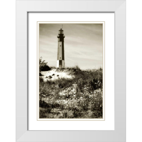 Cape Henry Light I White Modern Wood Framed Art Print with Double Matting by Hausenflock, Alan