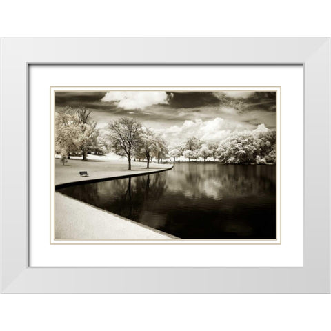 Bryan Park I White Modern Wood Framed Art Print with Double Matting by Hausenflock, Alan
