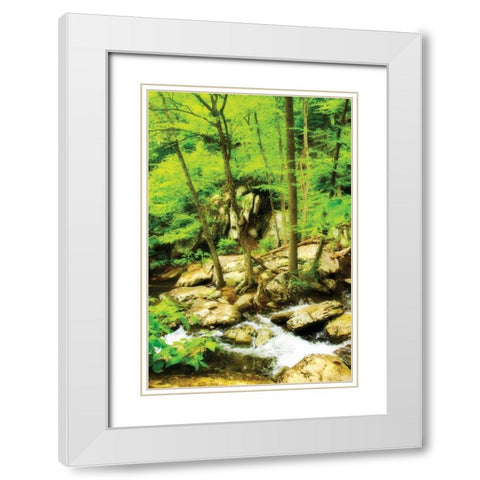 White Oak River II White Modern Wood Framed Art Print with Double Matting by Hausenflock, Alan