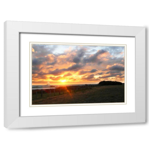 East Bay Sunrise III White Modern Wood Framed Art Print with Double Matting by Hausenflock, Alan