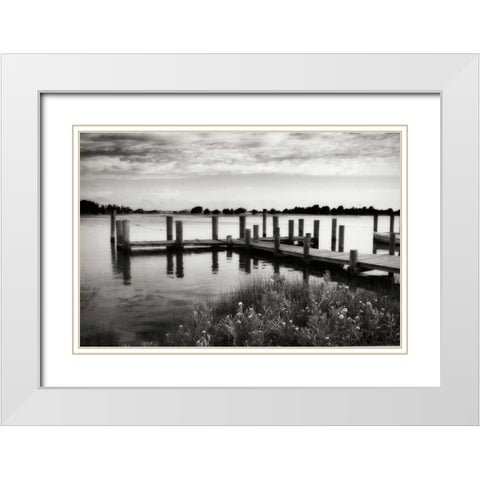 Lonely Dock I White Modern Wood Framed Art Print with Double Matting by Hausenflock, Alan