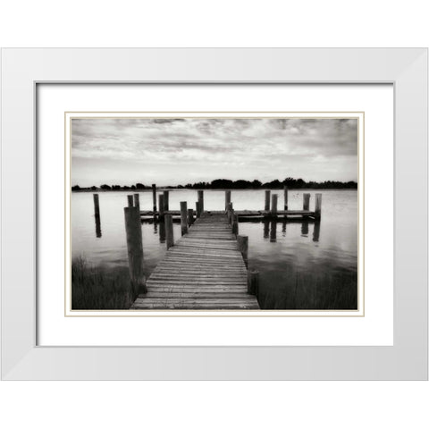 Lonely Dock II White Modern Wood Framed Art Print with Double Matting by Hausenflock, Alan
