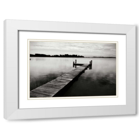 Lonely Dock IV White Modern Wood Framed Art Print with Double Matting by Hausenflock, Alan