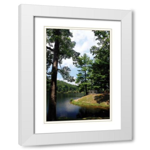 Douthat Lake III White Modern Wood Framed Art Print with Double Matting by Hausenflock, Alan