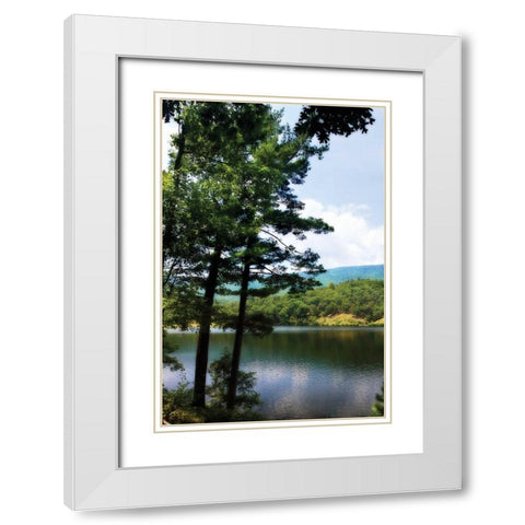 Douthat Lake IV White Modern Wood Framed Art Print with Double Matting by Hausenflock, Alan