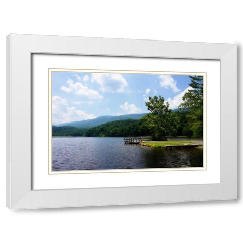 Douthat Lake VI White Modern Wood Framed Art Print with Double Matting by Hausenflock, Alan