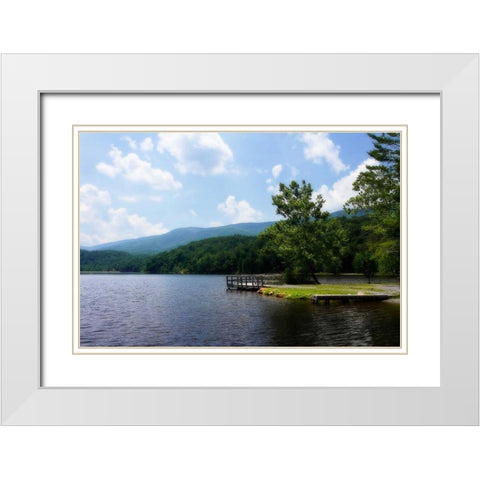 Douthat Lake VI White Modern Wood Framed Art Print with Double Matting by Hausenflock, Alan