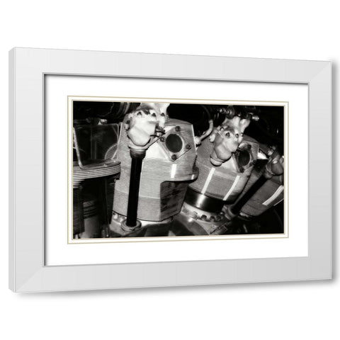 Engine VI White Modern Wood Framed Art Print with Double Matting by Hausenflock, Alan