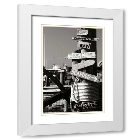 Which Way I - BW White Modern Wood Framed Art Print with Double Matting by Hausenflock, Alan