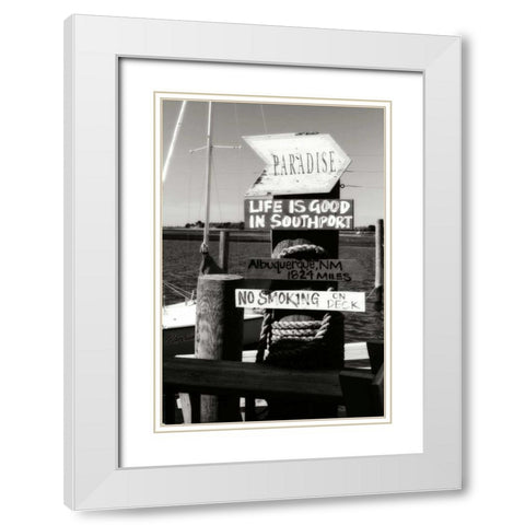 Which Way II - BW White Modern Wood Framed Art Print with Double Matting by Hausenflock, Alan