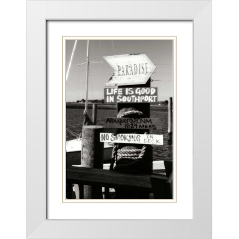 Which Way II - BW White Modern Wood Framed Art Print with Double Matting by Hausenflock, Alan