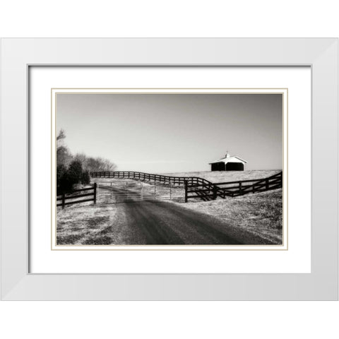 Albermarle Farm II White Modern Wood Framed Art Print with Double Matting by Hausenflock, Alan