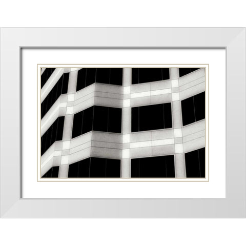 Folded Facade I White Modern Wood Framed Art Print with Double Matting by Hausenflock, Alan