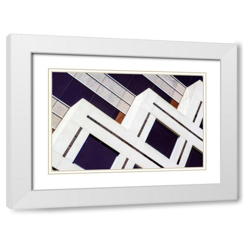 Geo Facade I White Modern Wood Framed Art Print with Double Matting by Hausenflock, Alan