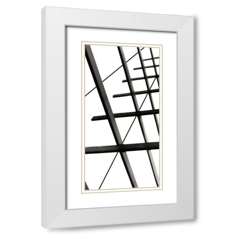 Steel Lattice II White Modern Wood Framed Art Print with Double Matting by Hausenflock, Alan