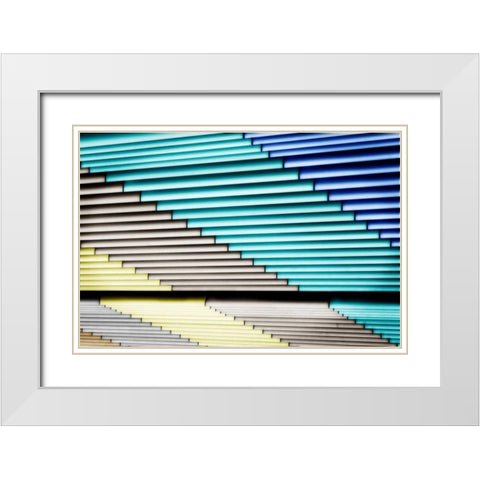 Louvers I White Modern Wood Framed Art Print with Double Matting by Hausenflock, Alan