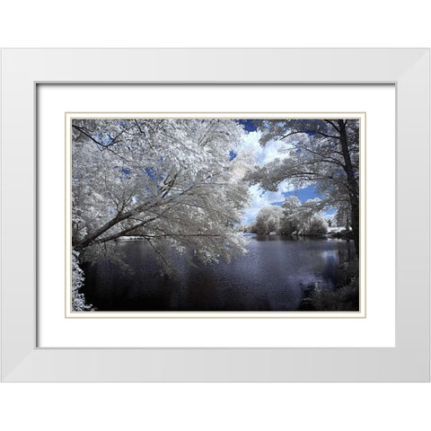 Walkerton Millpond I White Modern Wood Framed Art Print with Double Matting by Hausenflock, Alan