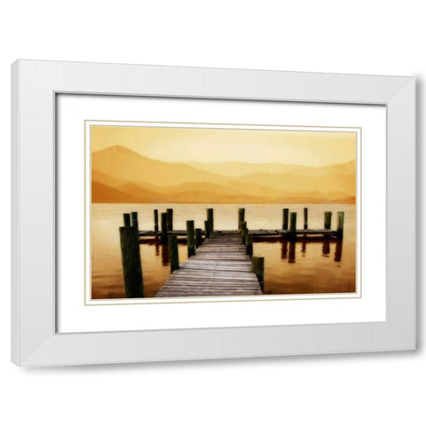 Serenity I White Modern Wood Framed Art Print with Double Matting by Hausenflock, Alan