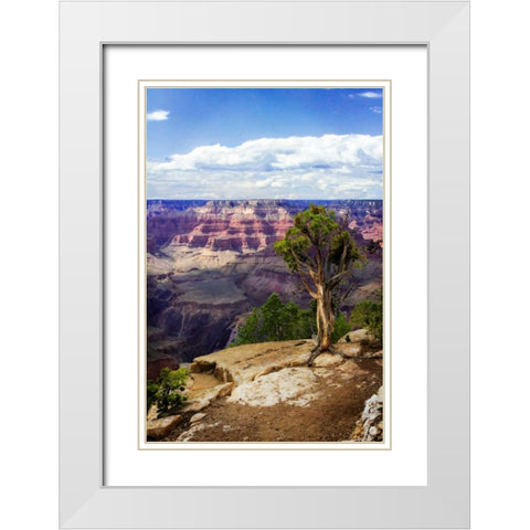The Canyon Rim I White Modern Wood Framed Art Print with Double Matting by Hausenflock, Alan