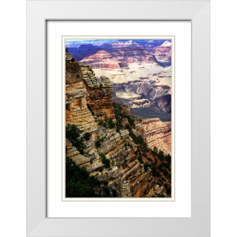 Canyon Cliffs II White Modern Wood Framed Art Print with Double Matting by Hausenflock, Alan