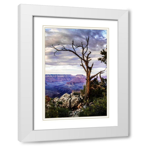 Evening on the Rim I White Modern Wood Framed Art Print with Double Matting by Hausenflock, Alan
