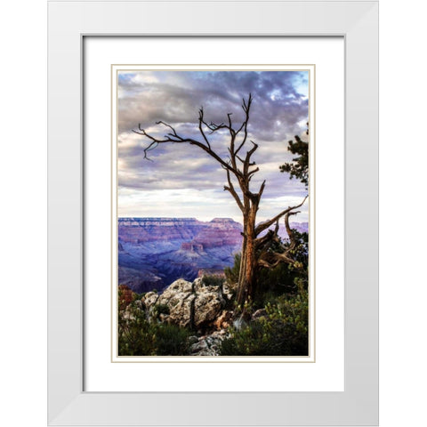 Evening on the Rim I White Modern Wood Framed Art Print with Double Matting by Hausenflock, Alan