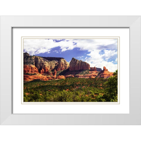 Red Rock Mountains I White Modern Wood Framed Art Print with Double Matting by Hausenflock, Alan