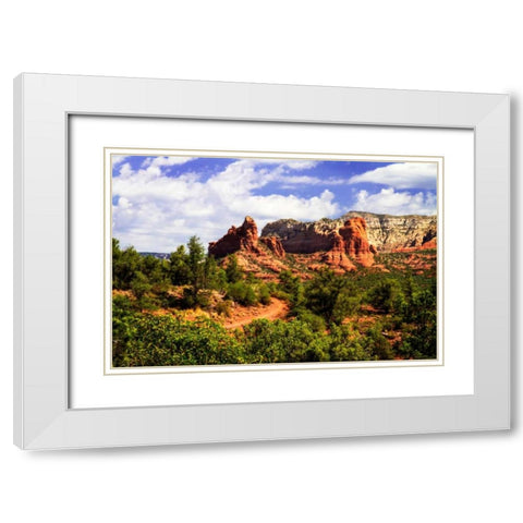 Red Rock Mountains II White Modern Wood Framed Art Print with Double Matting by Hausenflock, Alan