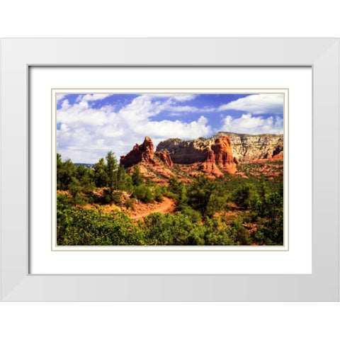 Red Rock Mountains II White Modern Wood Framed Art Print with Double Matting by Hausenflock, Alan