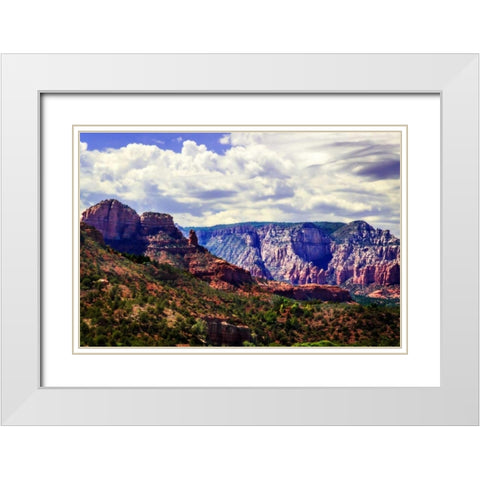 Red Rock Canyon II White Modern Wood Framed Art Print with Double Matting by Hausenflock, Alan
