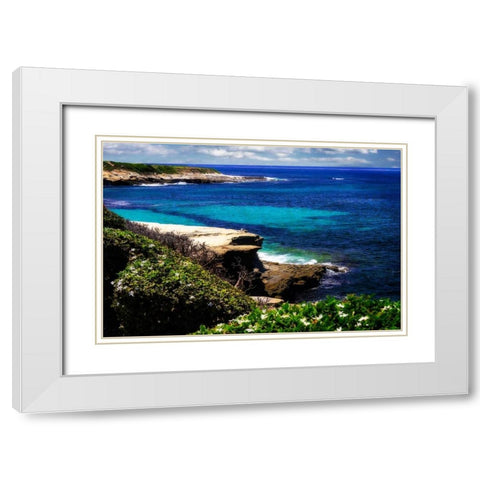 La Jolla Beach III White Modern Wood Framed Art Print with Double Matting by Hausenflock, Alan