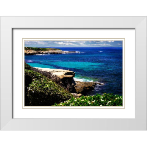 La Jolla Beach III White Modern Wood Framed Art Print with Double Matting by Hausenflock, Alan