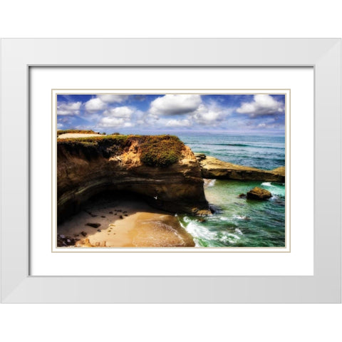 Sunset Beach I White Modern Wood Framed Art Print with Double Matting by Hausenflock, Alan