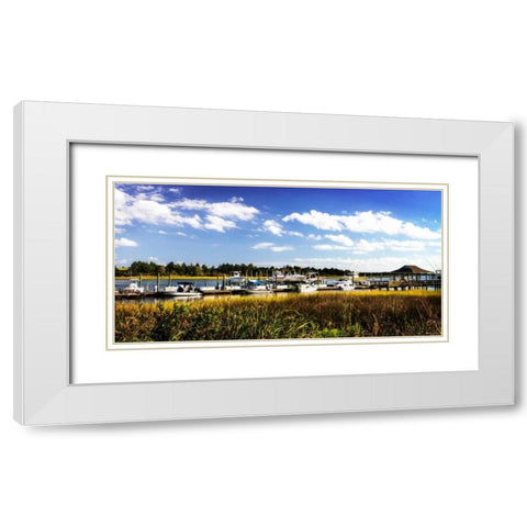 Waterway Dock I White Modern Wood Framed Art Print with Double Matting by Hausenflock, Alan