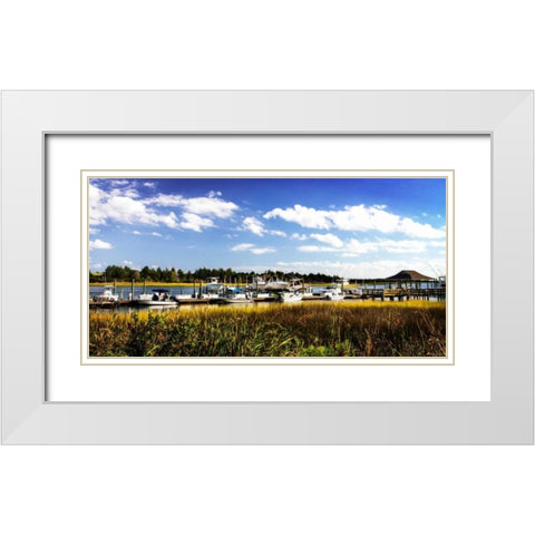 Waterway Dock I White Modern Wood Framed Art Print with Double Matting by Hausenflock, Alan