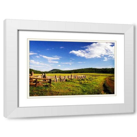 Big Sky Ranch I White Modern Wood Framed Art Print with Double Matting by Hausenflock, Alan