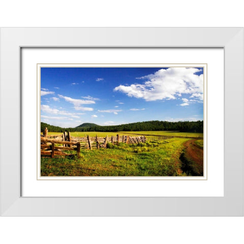 Big Sky Ranch I White Modern Wood Framed Art Print with Double Matting by Hausenflock, Alan
