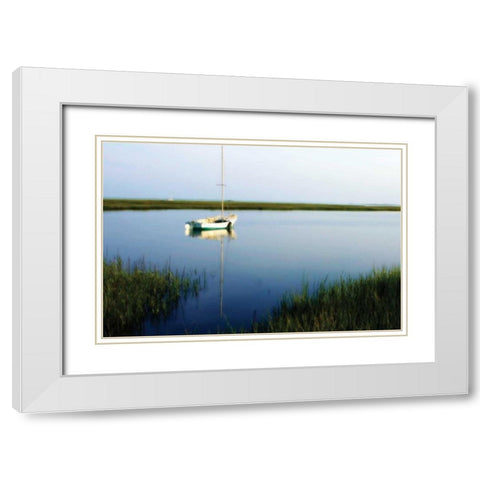 A Still Morning I White Modern Wood Framed Art Print with Double Matting by Hausenflock, Alan