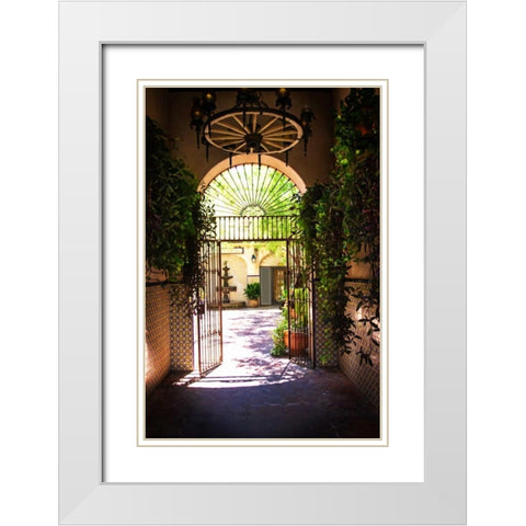 Tlaquepaque Portal I White Modern Wood Framed Art Print with Double Matting by Hausenflock, Alan
